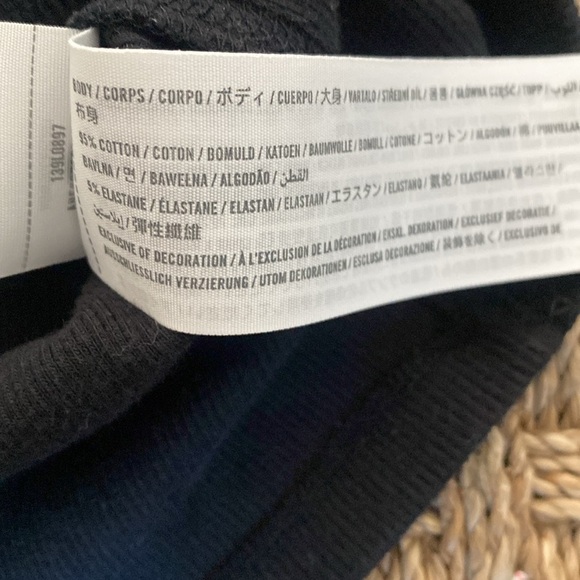 Abercrombie & Fitch ribbed long sleeve snap v neck black sz Med - Picture 4 of 5